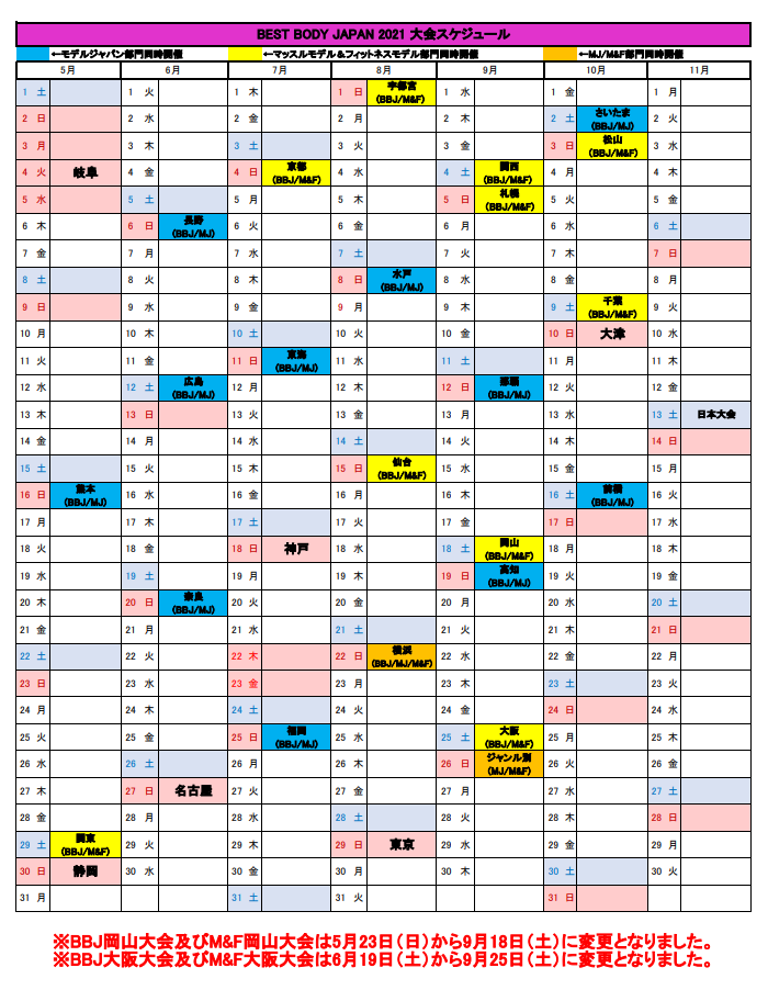 Schedule 大会スケジュール Best Body Japan Schedule 大会スケジュール Best Body Japan